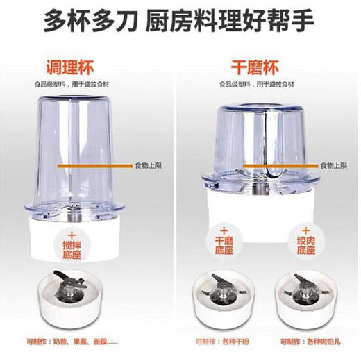 九阳（Joyoung） 料理机多功能大容量料理机磨粉米糊家用多功能电动辅食绞肉搅拌豆浆机榨汁机 主杯1.3L C19V 商品图5