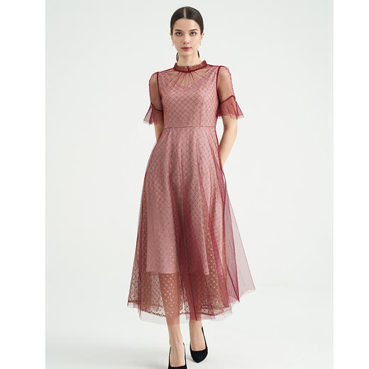 司歌蕾丝仙气宫廷显瘦连衣裙短袖A89M006 商品图4