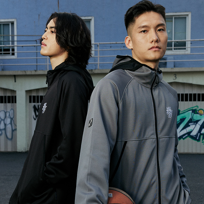 LUSHISI美式拉链运动夹克连帽外套冲锋衣长袖户外登山休闲男女款