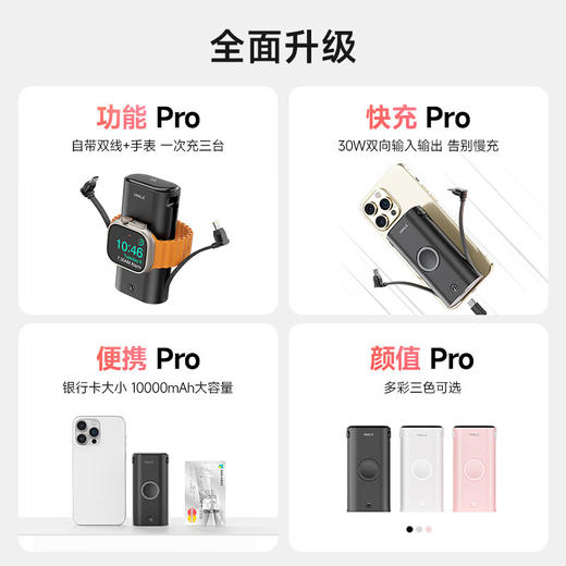 【国家3C认证】爱沃可（iWALK）LPW001 PD快充30W充电宝自带线双线大容量多功能移动电源适用苹果15华为安卓苹果手表磁吸充电 商品图1