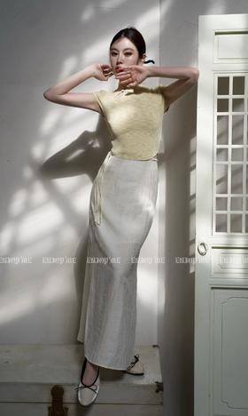 【门店同款】ENJOY夏季云敛-双色纱盘扣上衣 157211842