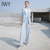 IWY/夏季透气浅蓝色西服短袖职业女修身高端商务通勤西装阔腿裤装232014C1+P6 商品缩略图2