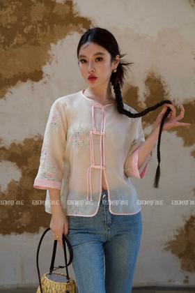 【门店同款】ENJOY夏季云敛-春卉花屿国风刺绣开衫 157500919