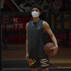 LUSHISI[落日黄昏]印花无袖短袖坎肩背心t恤宽松投篮服篮球运动男