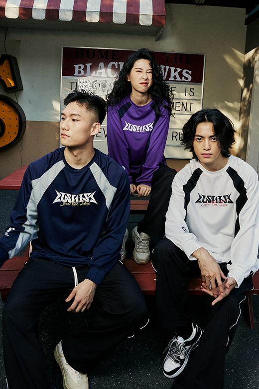 LUSHISI拼色插肩长袖炽热如火主题微弹速干运动长袖t恤投篮训练服 商品图5