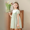 女童连衣裙2024夏季新款儿童绿色绣花纯棉裙子泡泡袖碎花公主裙 商品缩略图3