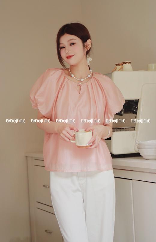 【门店同款】ENJOY夏季别致珍珠褶皱上衣 157449682 商品图1