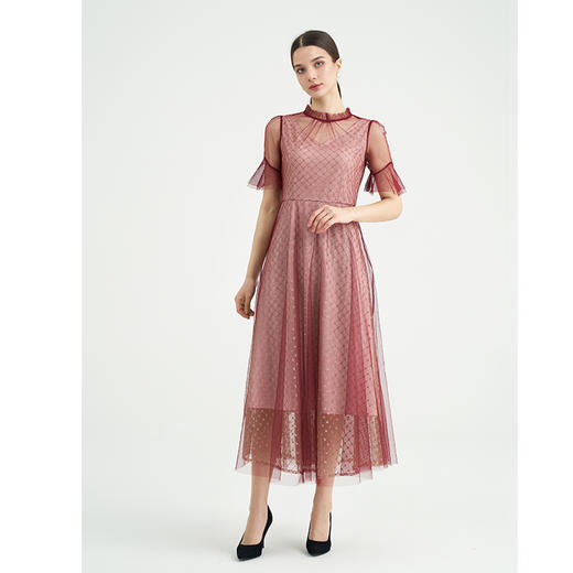 司歌蕾丝仙气宫廷显瘦连衣裙短袖A89M006 商品图1