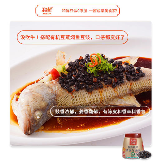 阳江有机黑豆蒸焖鱼豆豉 蒸鱼专用家用调味料110g/罐 商品图2