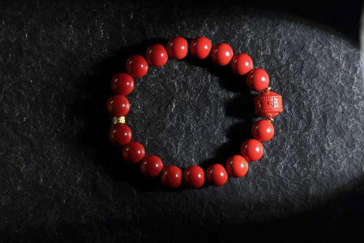 YHZS0020°朱砂六字真言转经筒珠手串1.0*18 商品图0