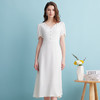 EITIE爱特爱夏季新款文艺风V领收腰白色气质优雅长裙连衣裙B2407354 商品缩略图2
