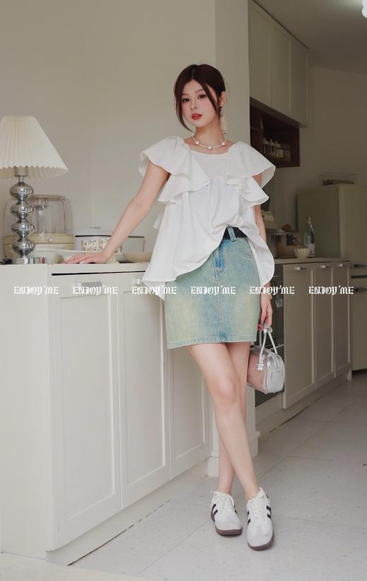 【门店同款】ENJOY夏季复古水洗牛仔短裙 157501292 商品图3