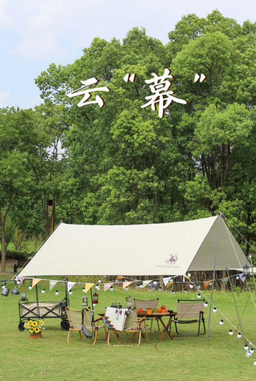 徽羚羊云沐户外露营休闲防雨遮阳涂银天幕300×450cm 商品图0