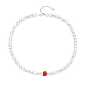 【一口价】南红珠珍珠项链 淡水珍珠项链银S925项链送妈妈母亲节礼物MEMORA诗普琳ZN212801