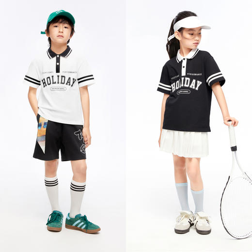 男女童翻领短袖T恤夏新款安奈儿童装EM421113 商品图3