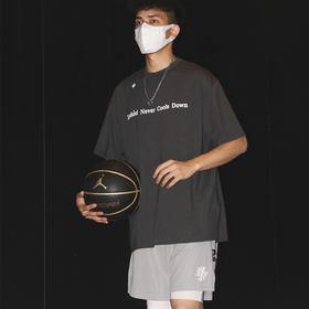 LUSHISI夏季运动冰丝速干投篮服篮球短袖男美式印花圆领宽松潮流