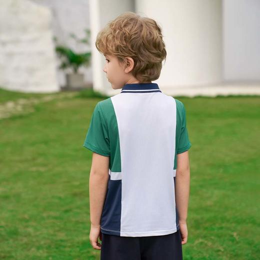 mettekids男童短袖t恤2024夏新款撞色拼接童装上衣儿童休闲polo衫 商品图5