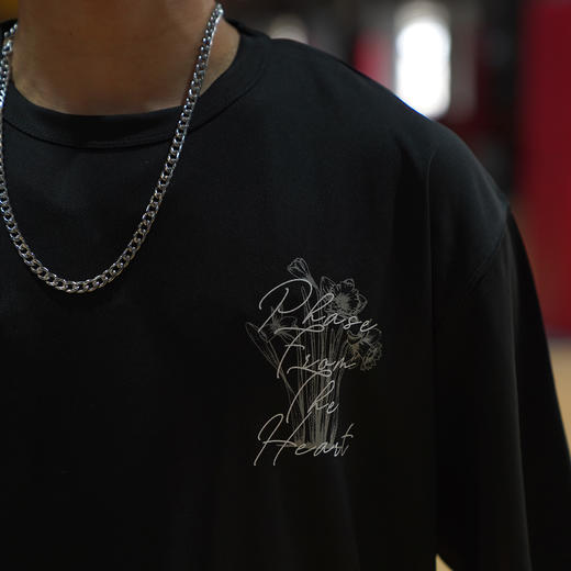 LUSHISI[花束]印花速干短袖美式篮球训练服t恤跑步冰丝圆领投篮服 商品图1