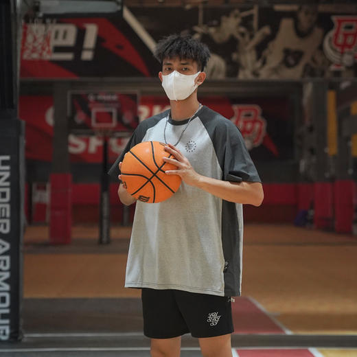 LUSHISI[追逐]新款美式投篮服撞色拼接袖插肩雪花纹短袖速干运动 商品图3