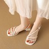 ZHR则则法式复古粗跟凉鞋2024新款时尚百搭洋气沙滩凉鞋简约女鞋 商品缩略图4