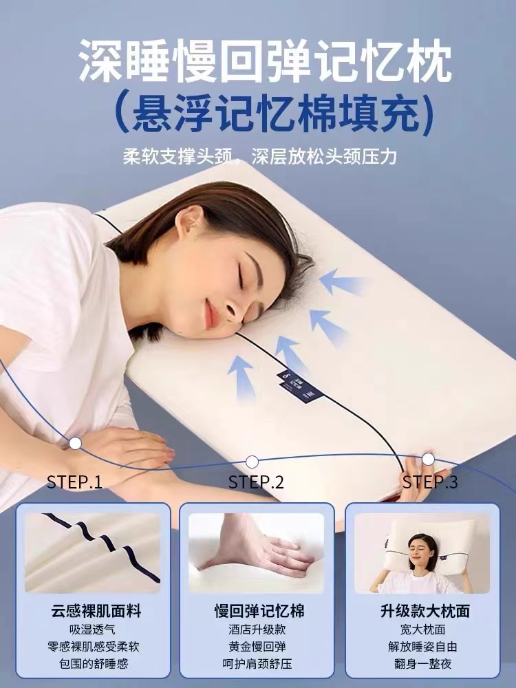 枕头枕芯护颈椎助睡眠深睡pro专用成人酒店儿童记忆棉星球