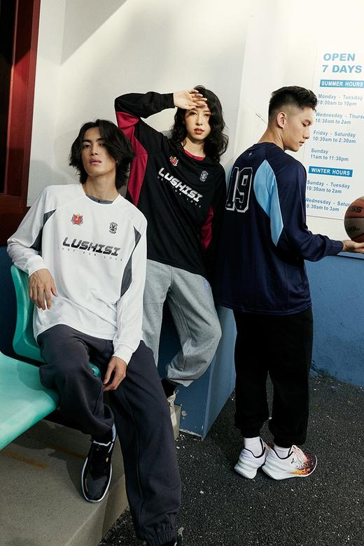 LUSHISI美式训练服篮球速干长袖t恤投篮服复古赛车服斗志主题印花 商品图4