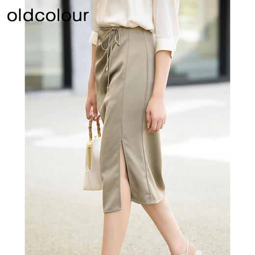 oldcolour夏季新款法式高级感开叉西装半身裙女包臀裙GP21063811 商品图1