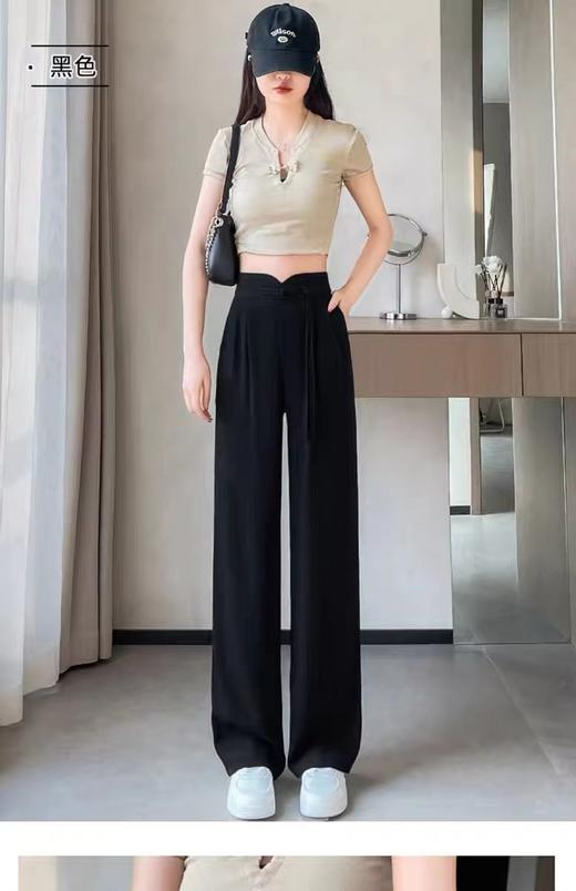 今日促→新中式小V盘扣666直筒显瘦国风直筒裤-喜出 商品图1