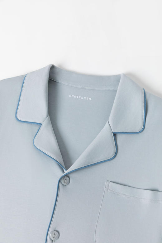 【50S零碳天丝棉】SCHIESSER德国舒雅翻领开衫短袖长裤套装50s零碳，服帖肌肤瞬间凉感强35/22877H 商品图5