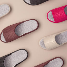 【网眼拖鞋】透气家居拖鞋布艺方式网眼简约地板地毯静音拖鞋