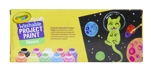 Crayola绘儿乐 | 10色2盎司可水洗儿童颜料（荧光色） | 颜料儿童画画颜料手指画安全无毒可水洗颜料幼儿园 3岁+ 商品图4