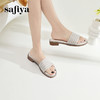 Safiya/索菲娅2024夏季珍珠一字拖时尚露趾外穿小香风平底拖鞋 SF42110418 商品缩略图0