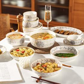 摩登主妇日式釉下彩米饭碗家用2024新款陶瓷汤碗盘子菜盘碗碟餐具