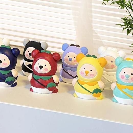 开学季福利！涂色小熊石膏娃娃手工涂鸦画画彩绘背包熊公仔儿童玩具男女孩 商品图2