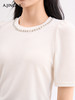 【优雅淑女】阿菁娜钉珠装饰醋酸圆领小衫F29X302012 商品缩略图4