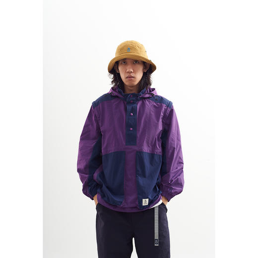 吃茶去chichaqu2024立领连帽拆卸拼色运动夹克户外轻薄山系骑行 商品图1