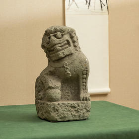 清 石雕狮子摆件