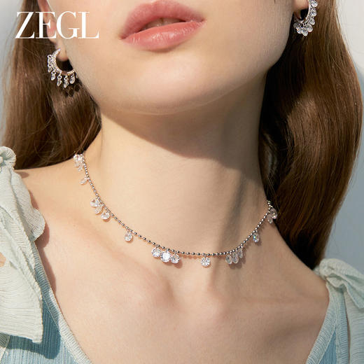 ZEGL设计师悸动星河流苏项链女款2024新款小众锁骨链高级感配饰品 商品图2