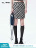 SELFWHO 黑色格子半身裙2024早春新款学院风百搭设计感A字短裙子 商品缩略图0
