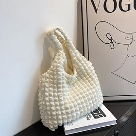 韩国ins少女洋气云朵泡芙花朵单肩包女2023新款夏帆布简约手提包_HLY