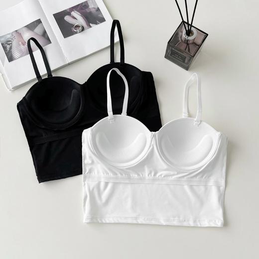 老米优品🎈凉感，复古法式，一体式👙背心《冰丝无痕立体杯小吊带背心》小性感法式设计，自带文胸胸垫设计  NY240430A 商品图2