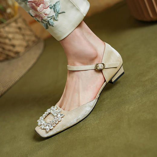 【预售5天】仙女风外穿夏季配裙子，中跟粗跟中空单鞋PS&PS1810 商品图1