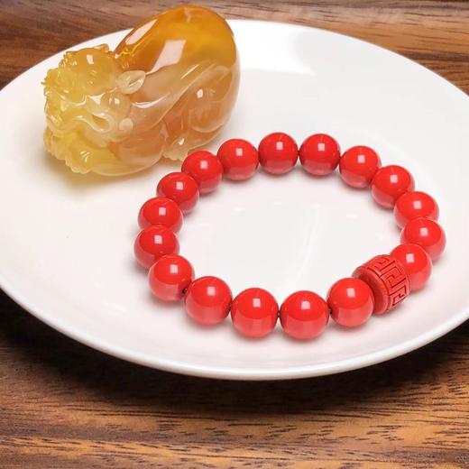 女款红砂回纹桶珠手链直径10毫米 饰品美物 商品图3