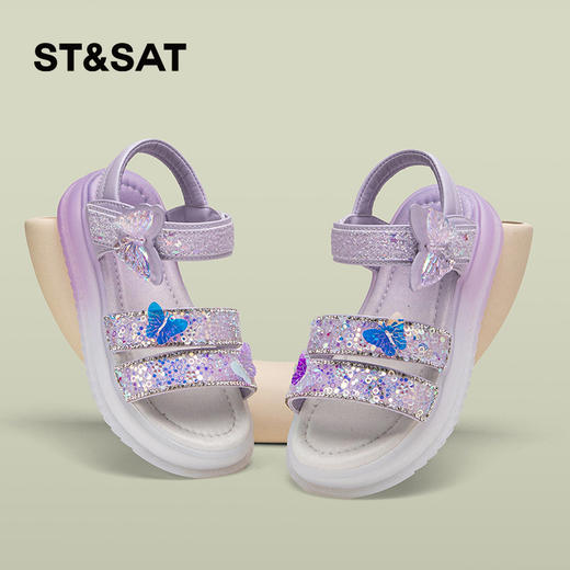 【童鞋】星期六梦幻甜美蝴蝶渐变亮面女童凉鞋SSC2135L01 商品图1