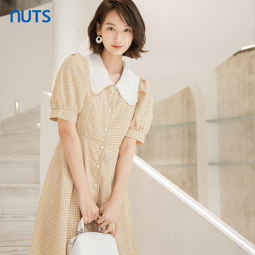 NUTS夏季新品翻领时尚淑女气质短袖连衣裙221101170 商品图3