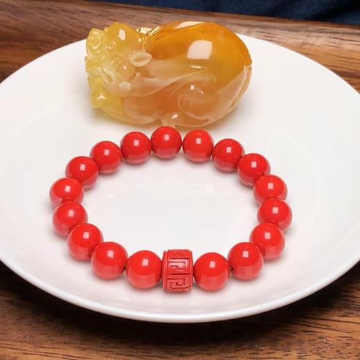 女款红砂回纹桶珠手链直径10毫米 饰品美物 商品图2