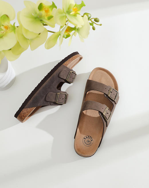 Safiya/索菲娅2024夏季皮带扣休闲外穿勃肯鞋软木沙滩拖鞋 SF42110345 商品图4