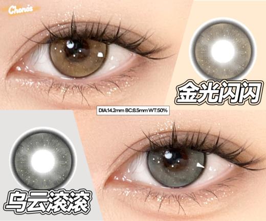 chonos日抛 乌云卷卷/金光闪闪 黑灰/棕 14.2mm 日抛无售后！非离子 商品图0