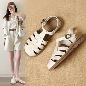 ZHR则则罗马凉鞋女款2024夏新款镂空软底猪笼鞋街头外穿沙滩女鞋