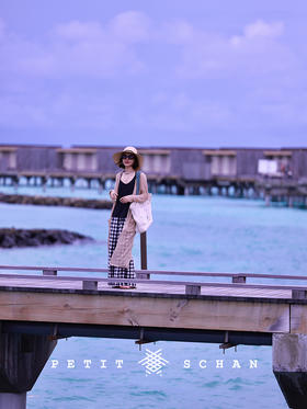 在水一方 棉麻混纺针织薄款长开衫